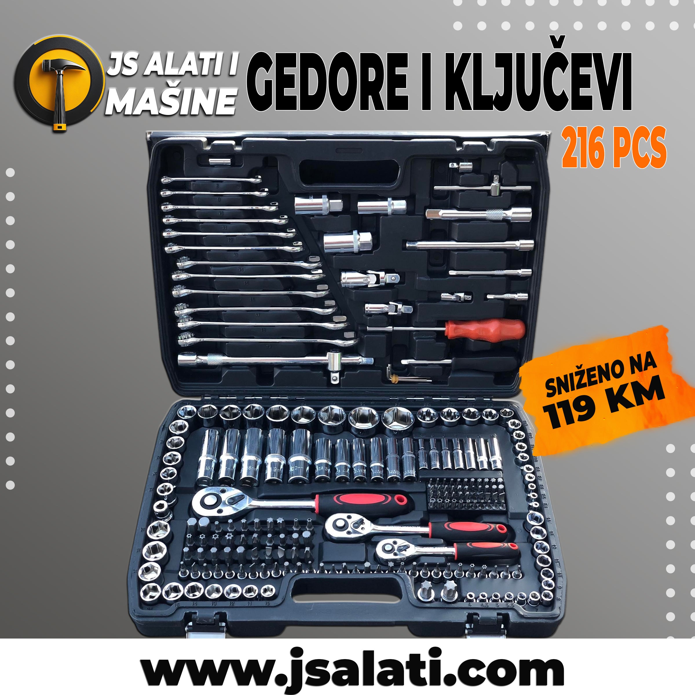 Gedore i ključevi 216 PCS