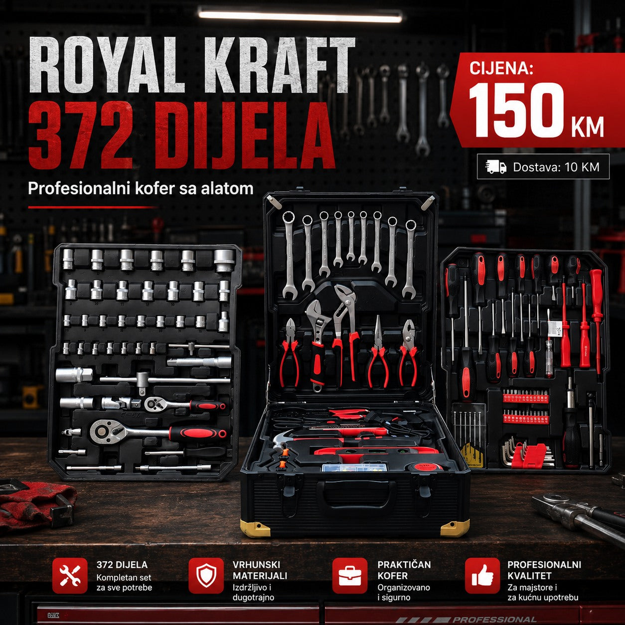 Kofer alata ROYALKRAFT 372 PCS