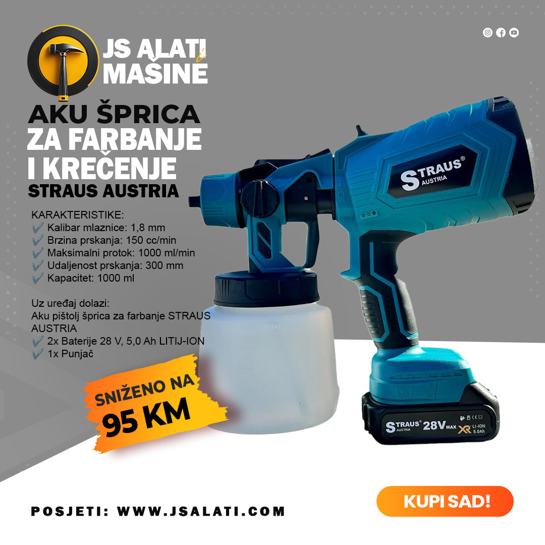 Aku šprica za farbanje krečenje STRAUS AUSTRIA