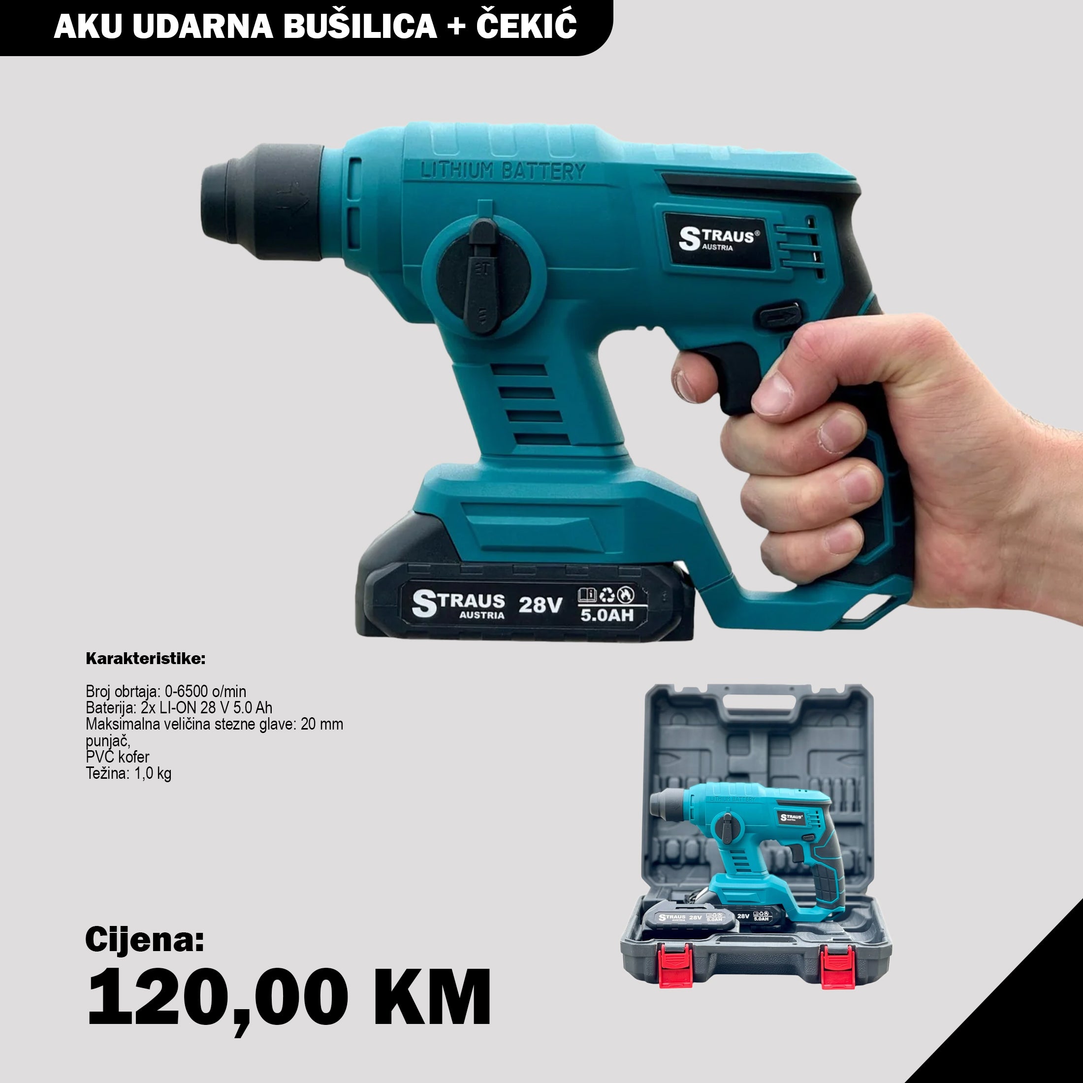 AKU UDARNA BUŠILICA + ČEKIĆ STRAUS AUSTRIA