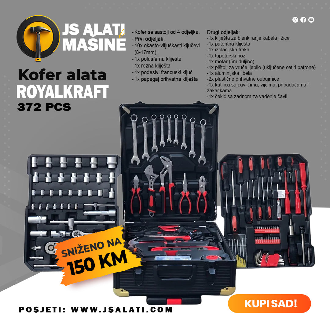 Kofer alata ROYALKRAFT 372 PCS