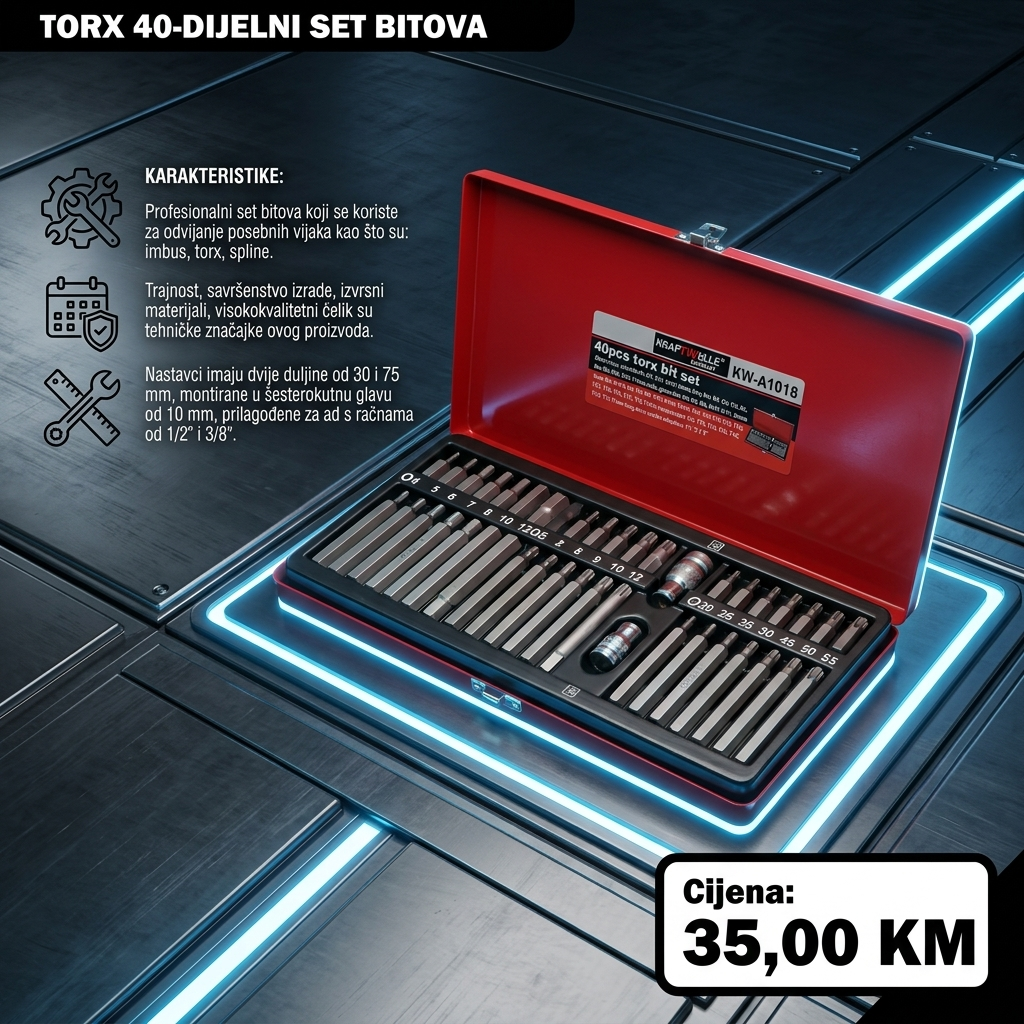 Mőller 40-dijelni Set Bitova: Profesionalna Izdržljivost i Preciznost