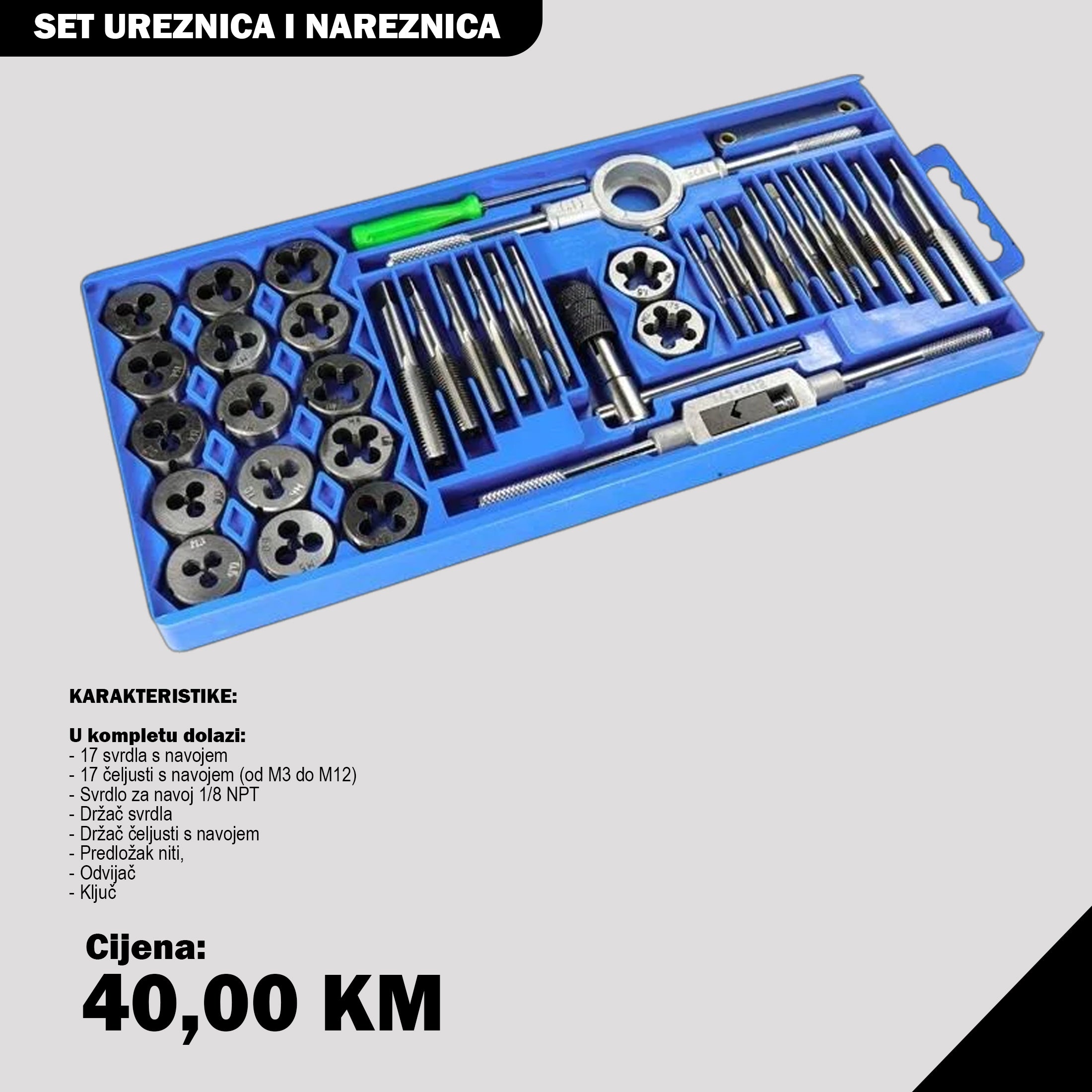 Set ureznica i nareznica 40 PCS