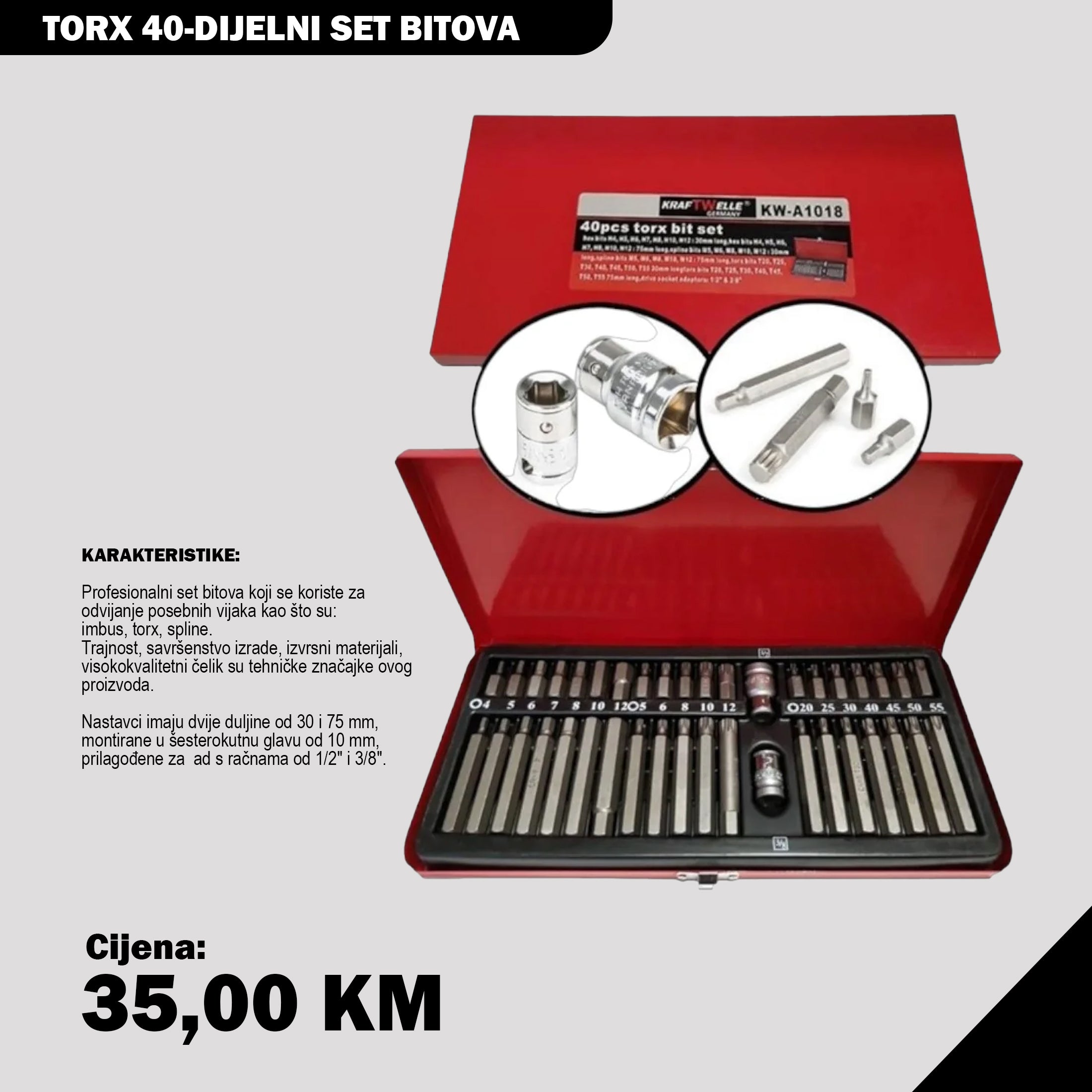 TORX 40-DIJELNI SET BITOVA MŐLLER