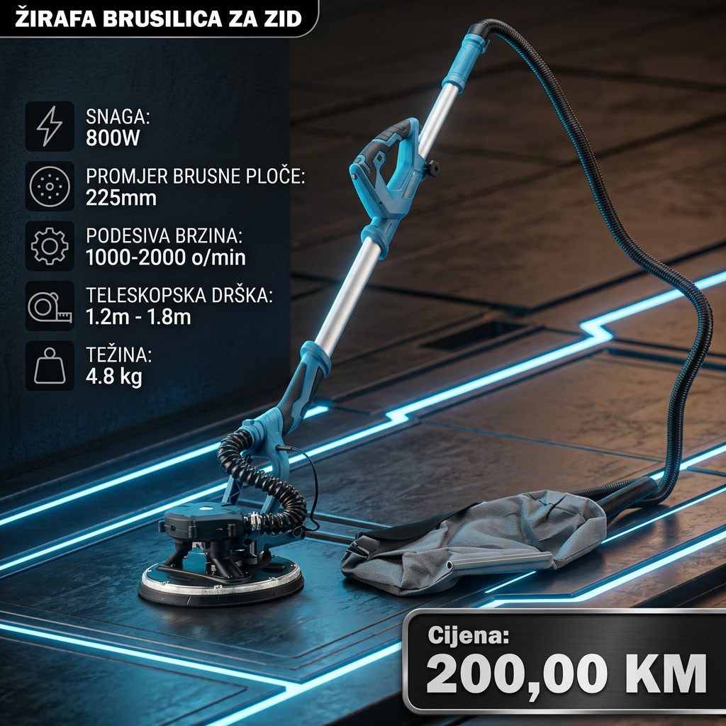 Straus Austria Žirafa Brusilica 750W – Savršeno Brušenje Bez Prašine