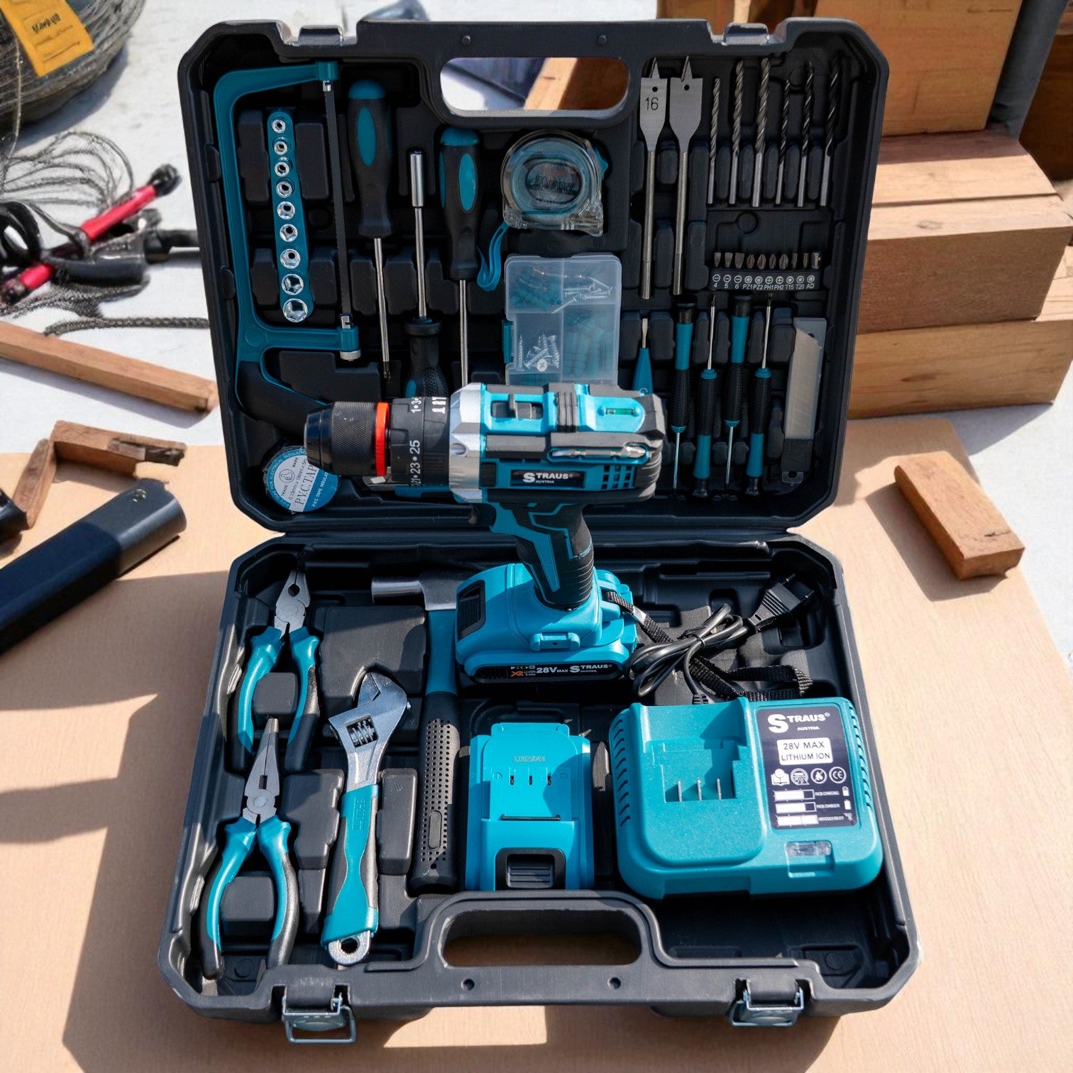 Straus Austria 28V Aku Bušilica: Udarna Snaga i Set od 100 Dijelova