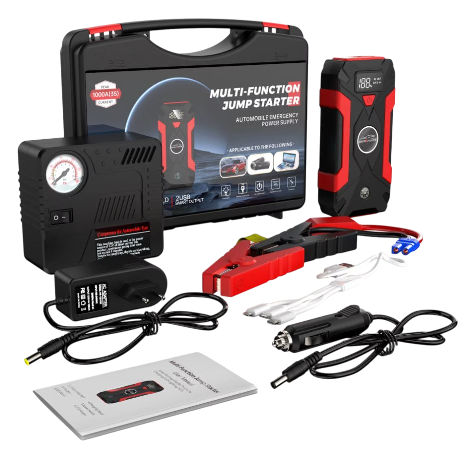 MULTI-FUNCTION JUMP STARTER + KOMPRESOR ZA AUTO