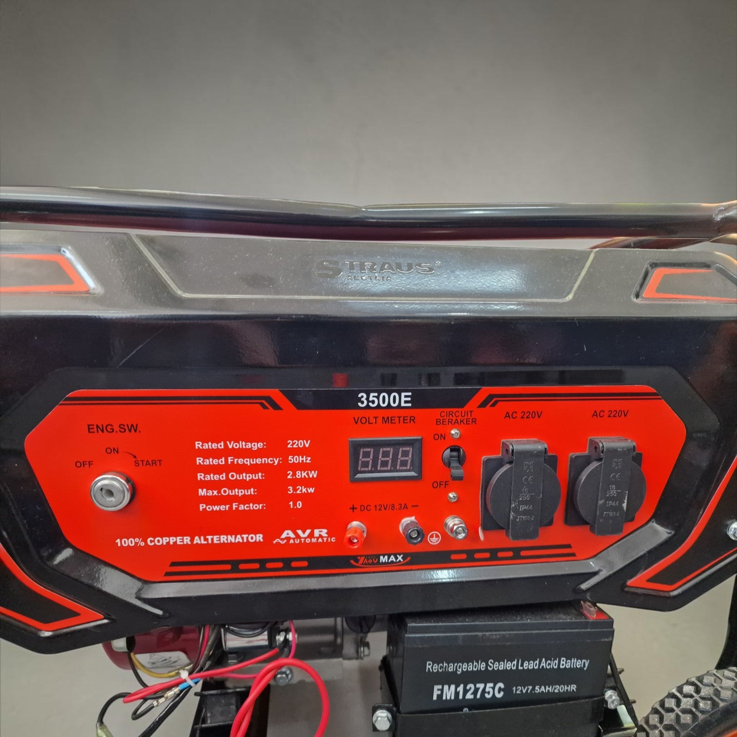 BENZINSKI AGREGAT STRAUS 3500E – 3,2 kW / 7,5 KS PALJENJE NA KLJUČ
