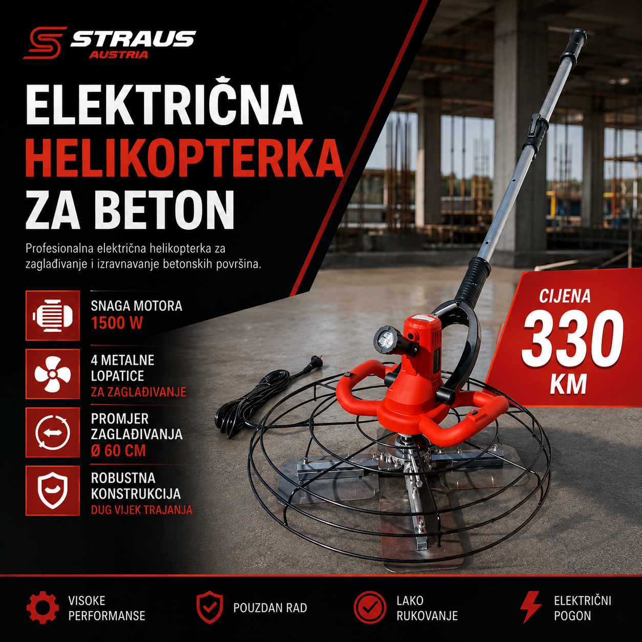 ELEKTRIČNA HELIKOPTERKA ZA BETON