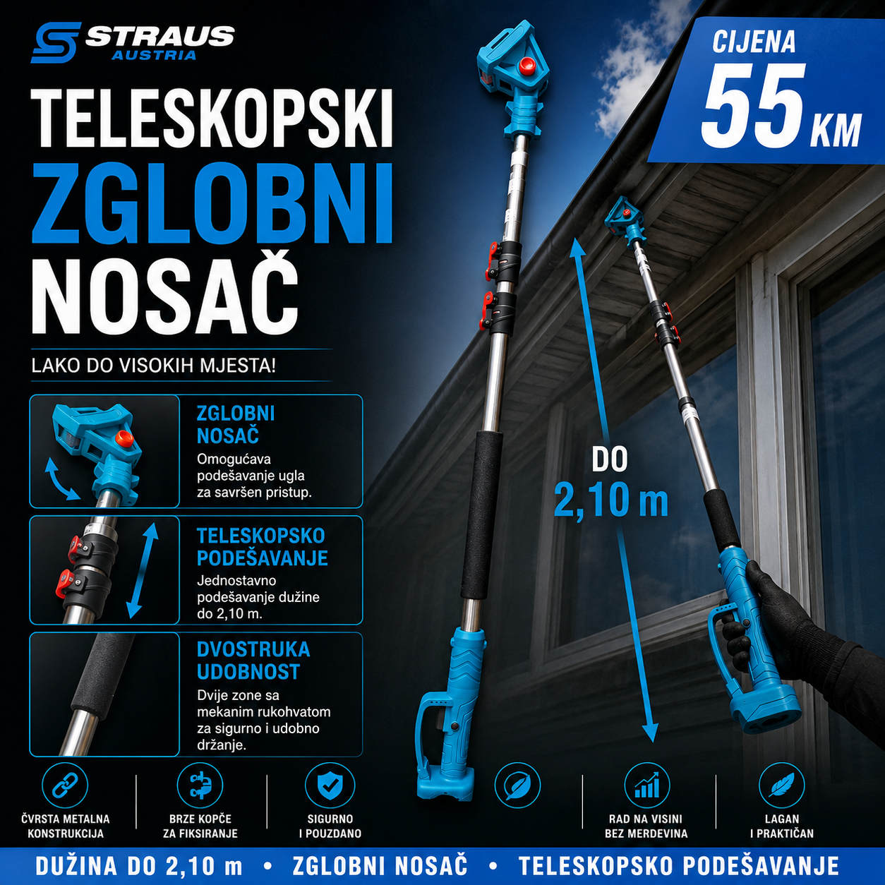 TELESKOPSKI ZGLOBNI NOSAČ