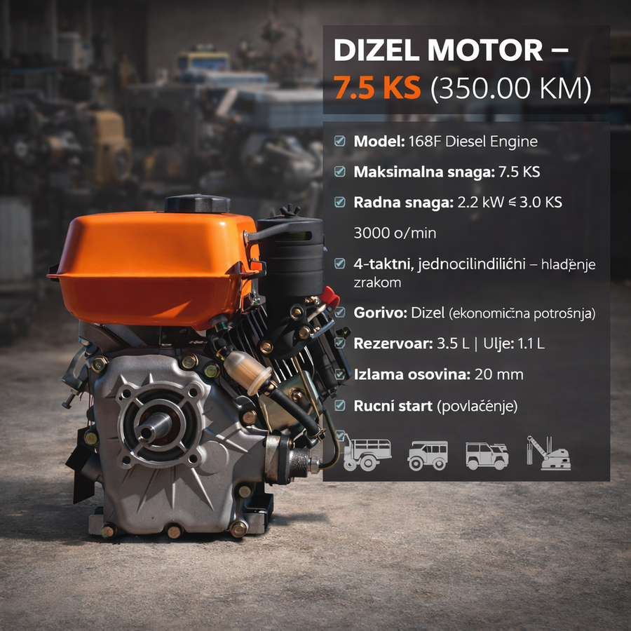 UNIVERZALNI MOTOR DIZEL 7.5 KS – STRAUS AUSTRIA