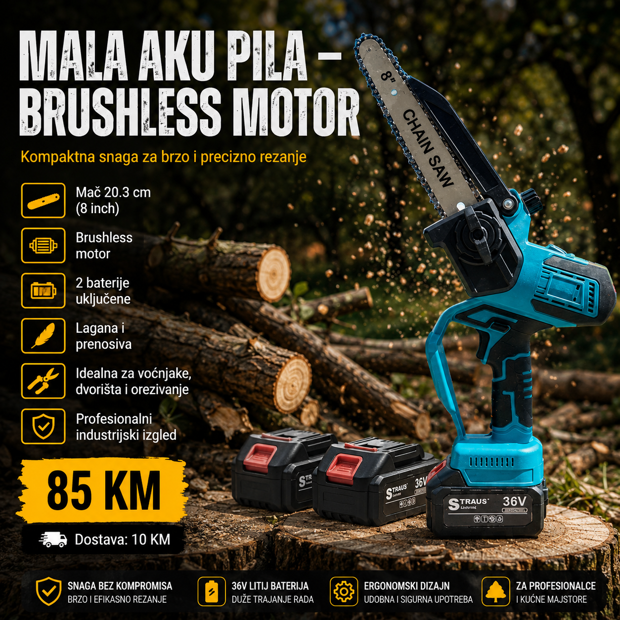 AKU LANČANA PILA 8” BRUSHLESS – STRAUS AUSTRIA