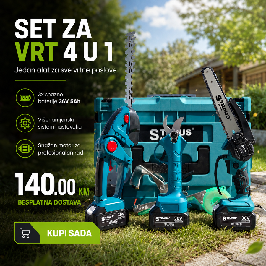 Straus Austria 36V Aku Set 4u1: Maksimalna Snaga za Vaš Vrt
