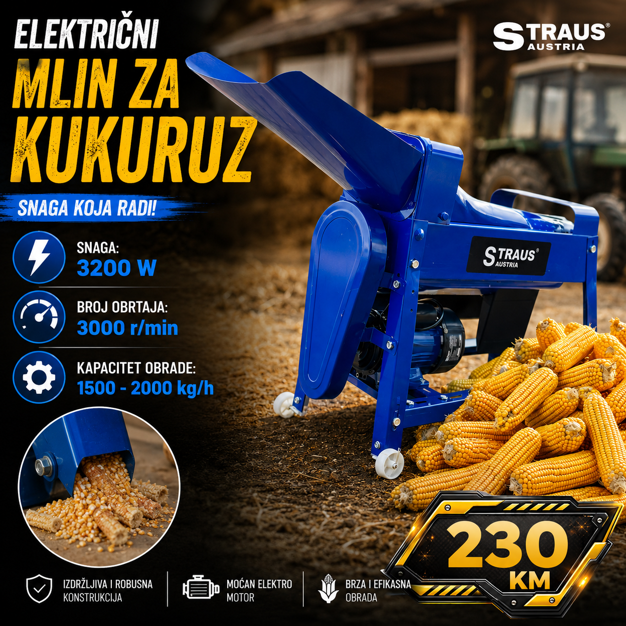 KRUNJAČ ZA KUKURUZ STRAUS AUSTRIA