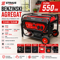 BENZINSKI AGREGAT STRAUS 3500E – 3,2 kW / 7,5 KS PALJENJE NA KLJUČ 1