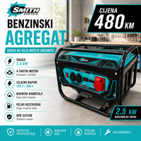 BENZINSKI AGREGAT SMITH AUSTRIA BS6500C SA BAKARNIM NAMOTAJIMA 2,5 KW 1