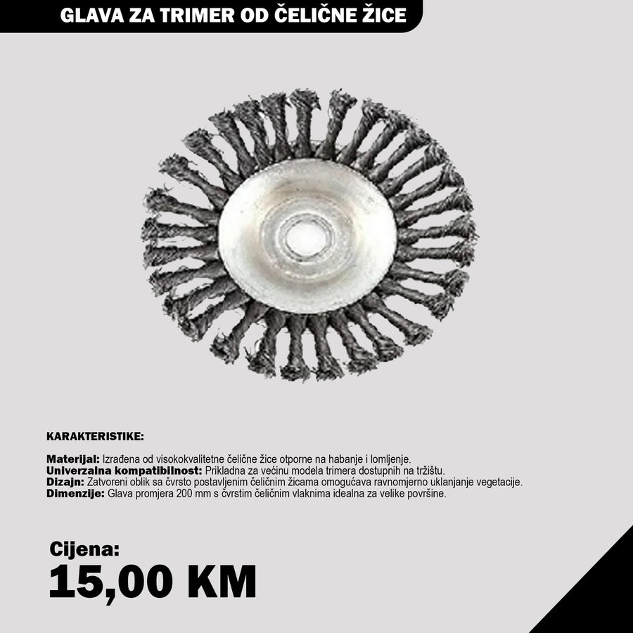 Čelična Glava za Trimer 200mm - Ekstremna Snaga protiv Korova