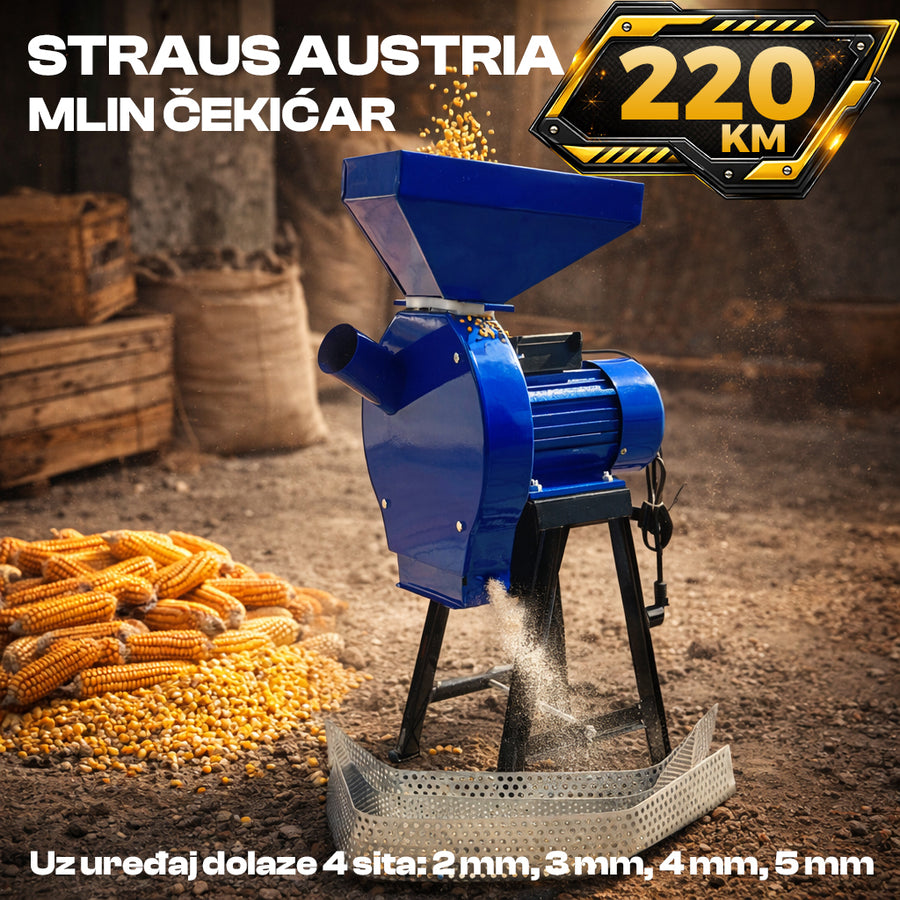 Mlin Čekićar 4200W - Brutalna Snaga i Kapacitet 200kg/h