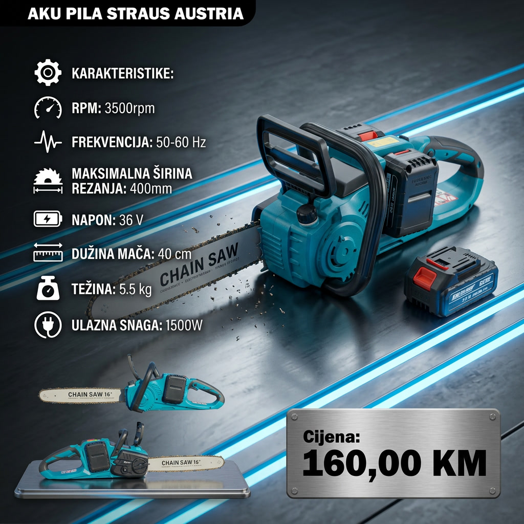 Straus Austria 36V Aku Pila - 1500W Snage za Vrhunsku Preciznost