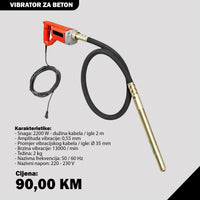 Straus Austria Vibrator za Beton 2200W - Maksimalna Snaga i Gustoća 2