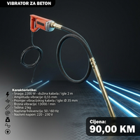 Straus Austria Vibrator za Beton 2200W - Maksimalna Snaga i Gustoća 1
