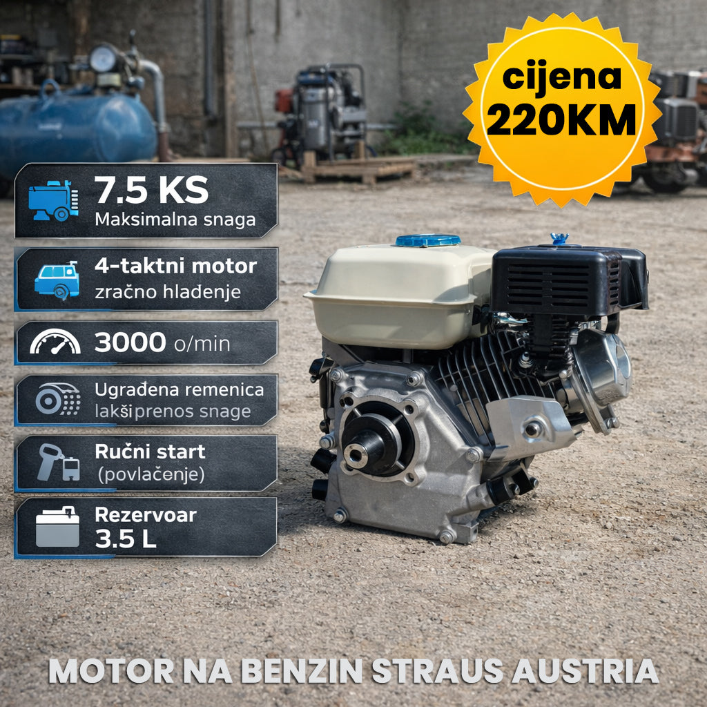 UNIVERZALNI BENZINSKI MOTOR 7.5 KS STRAUS AUSTRIA